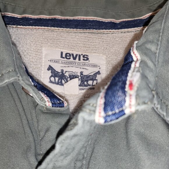 Levis Mens Sherpa Lined Jacket 3XL Cabincore Grunge - Picture 4 of 14